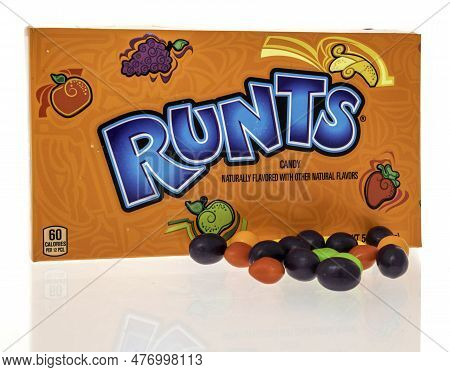 Winneconne, Wi - 16 April 2023: A Package Of Runts Candy On An Isolated Background.