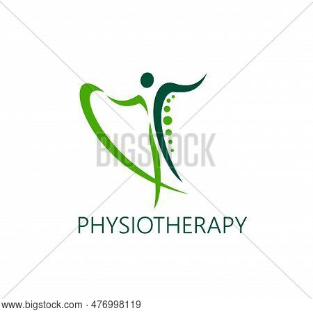 Physiotherapy, Back Pain Therapy Icon. Chiropractic Massage Practice, Physiotherapy Therapist Or Spi