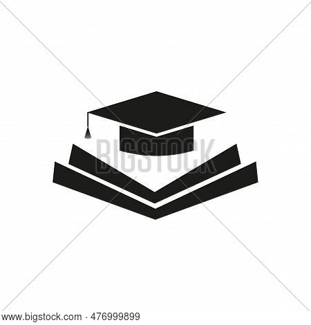Book And Student Cap Logo Concept. Vector Illustration. Stock Image.