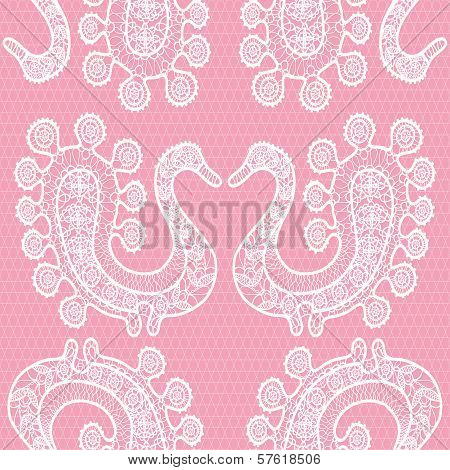 seamless lace pattern with birds