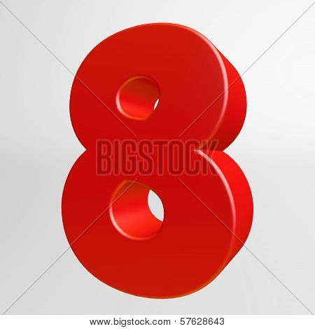 A Red Figure Eight On A White Background