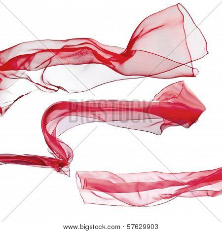 Red Scarf  On  White Background