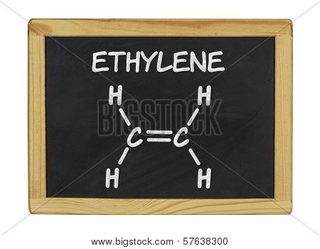 chemical formula of ethylene on a blackboard