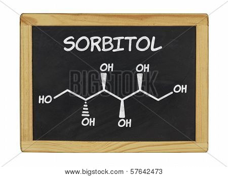 chemical formula of sorbitol on a blackboard