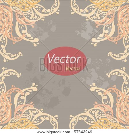 PrintVector ornamental oriental orange background with tiny