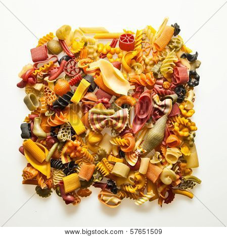 Colorful pasta mix