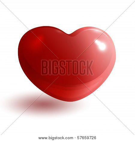 Red Glossy Heart 3D