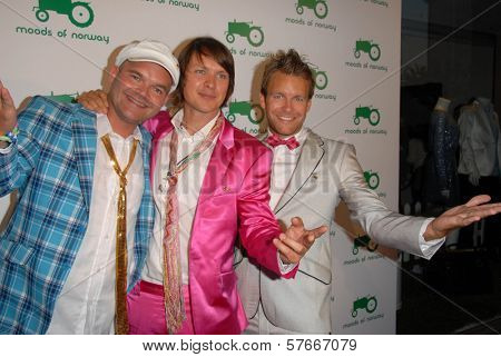 Peder Borreson, Simen Staalnacke and Stefan Dahlkvist  at the Moods of Norway U.S. Flagship Launch, Beverly Hills, CA 07-08-09