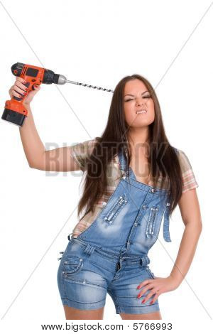 Woman with drill