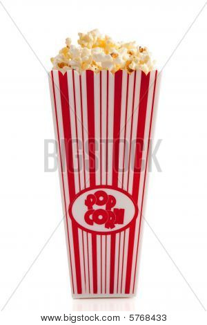 Movie Popcorn On White