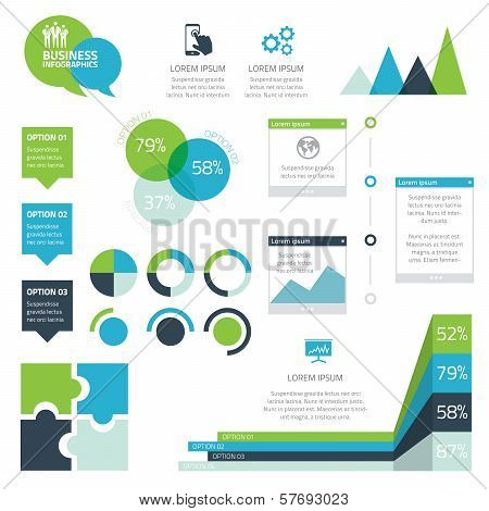 Modern set of business infographic vector elements