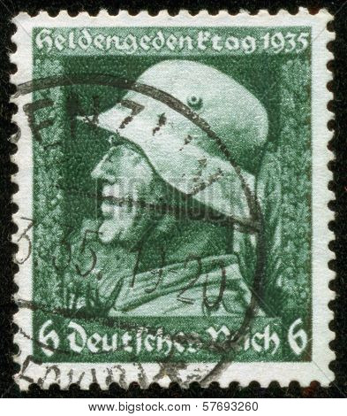 German Vintage Stamp, Macro