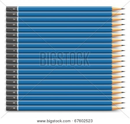 Blue pencils set