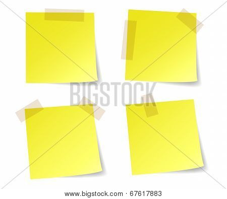 Yellow stick note papers