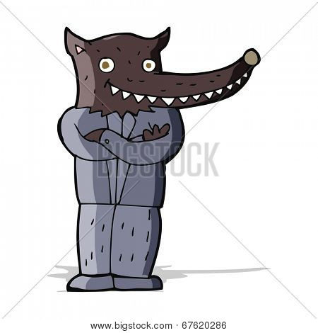 cartoon wolf man