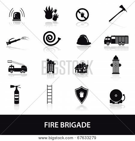 fire brigade icons set eps10