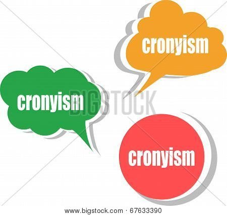 Cronyism. Set Of Stickers, Labels, Tags. Template For Infographics