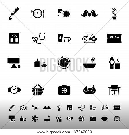 Health Behavior Icons On White Background