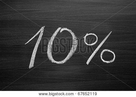10-percent header written with a chalk on the blackboard