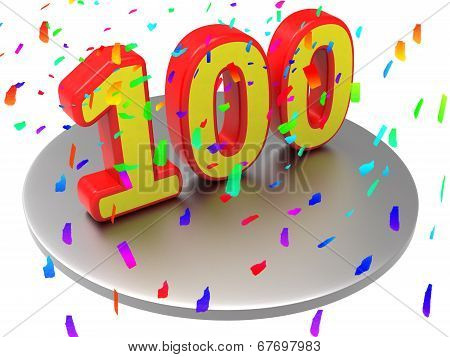 One Hundred Means Happy Anniversary And Annual