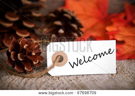Fall Label With Welcome