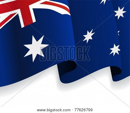Background with waving Australian Flag. Vector