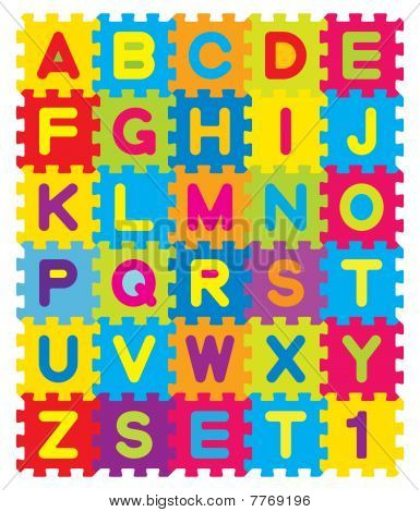 Vektor ábécé Puzzle készlet