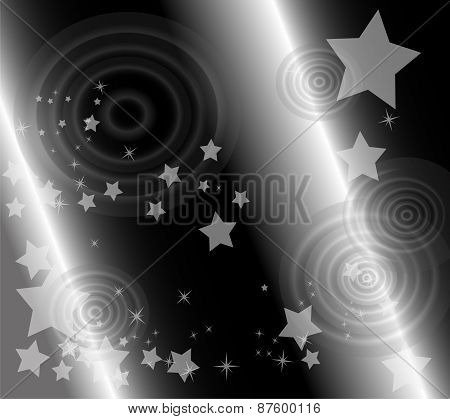 Vector star and circle black background design