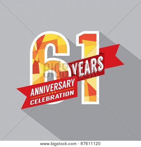 61St Years Anniversary Celebration Design.