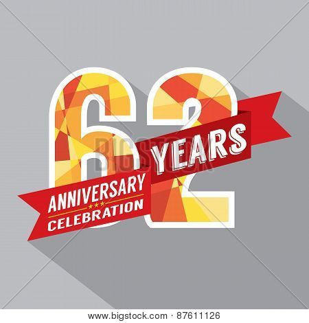 62Nd Years Anniversary Celebration Design.