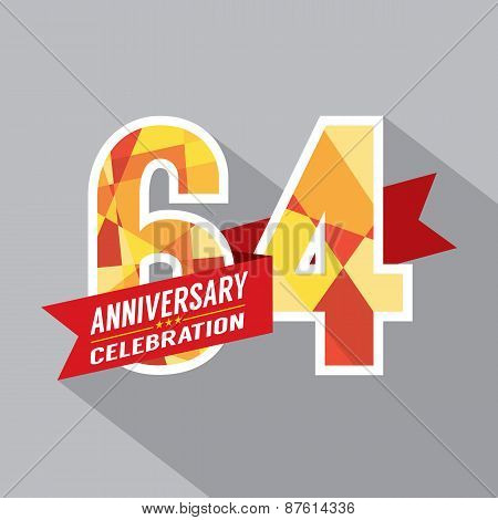 64Th Years Anniversary Celebration Design.