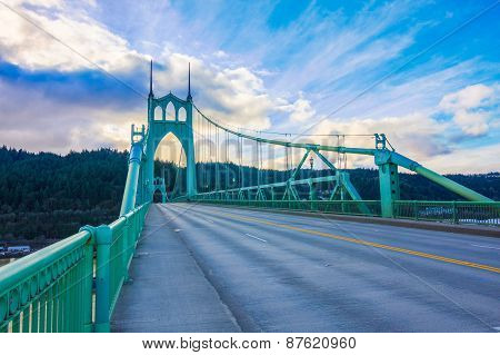 St. John's Bridge In Portland Oregon, Usa