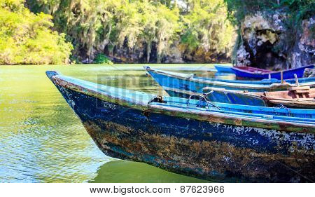 Blue Wooden Boats