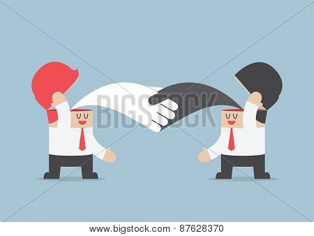 Businessman Handshaking With Each Other, Brainstrom, Teamwork Concept