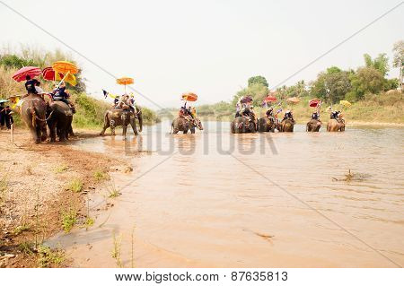 Si Satchanalai Elephant Back Ordination Procession.