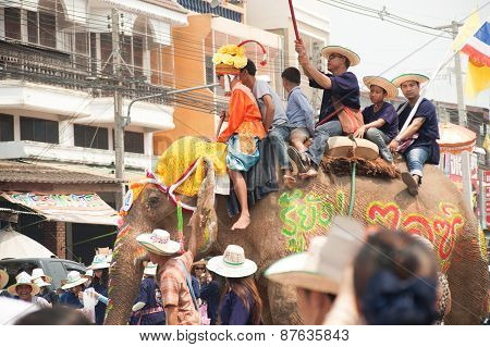 Si Satchanalai Elephant Back Ordination Procession.