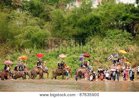 Si Satchanalai Elephant Back Ordination Procession.