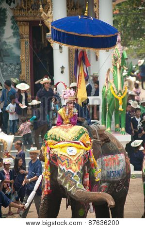 Si Satchanalai Elephant Back Ordination Procession.