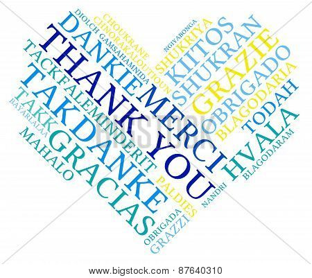 Heart Shaped Thank You Word Cloud