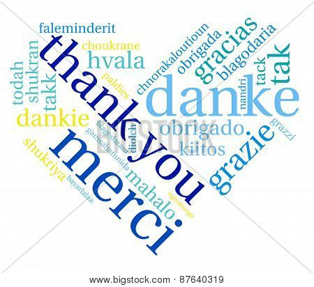 Heart Shaped Thank You Word Cloud