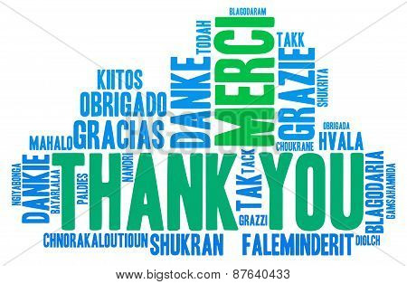 Cloud Shaped Thank You Word Cloud