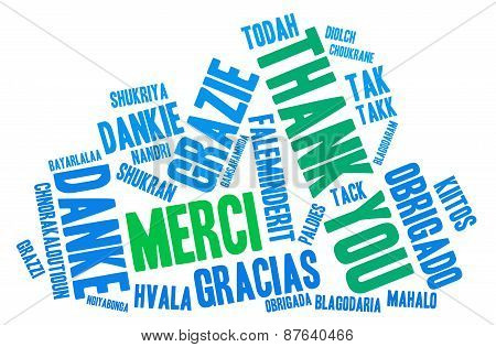Cloud Shaped Thank You Word Cloud