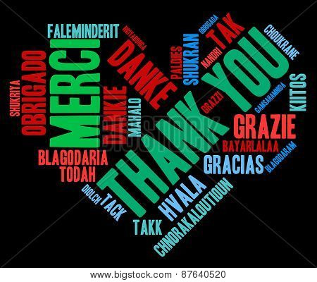 Heart Shaped Thank You Word Cloud