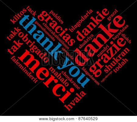Heart Shaped Thank You Word Cloud