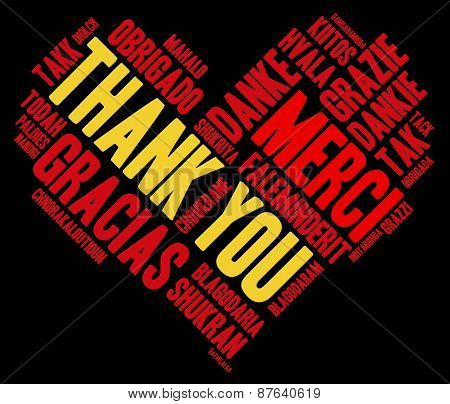 Heart Shaped Thank You Word Cloud