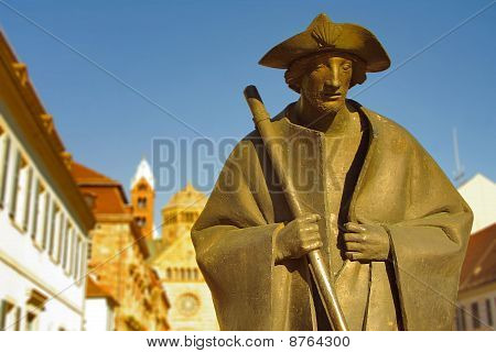 Pilgrim Statue på Speyer-katedralen