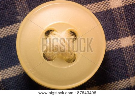 Button on the shirt closeup