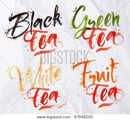 Lettering tea drops