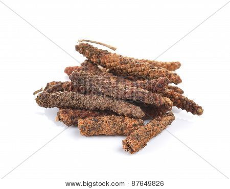 Long Pepper On White Background