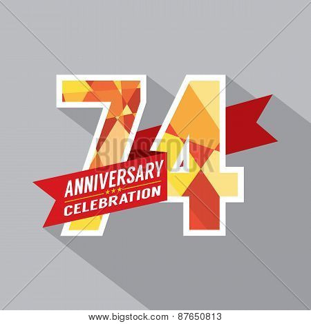 74Th Years Anniversary Celebration Design.